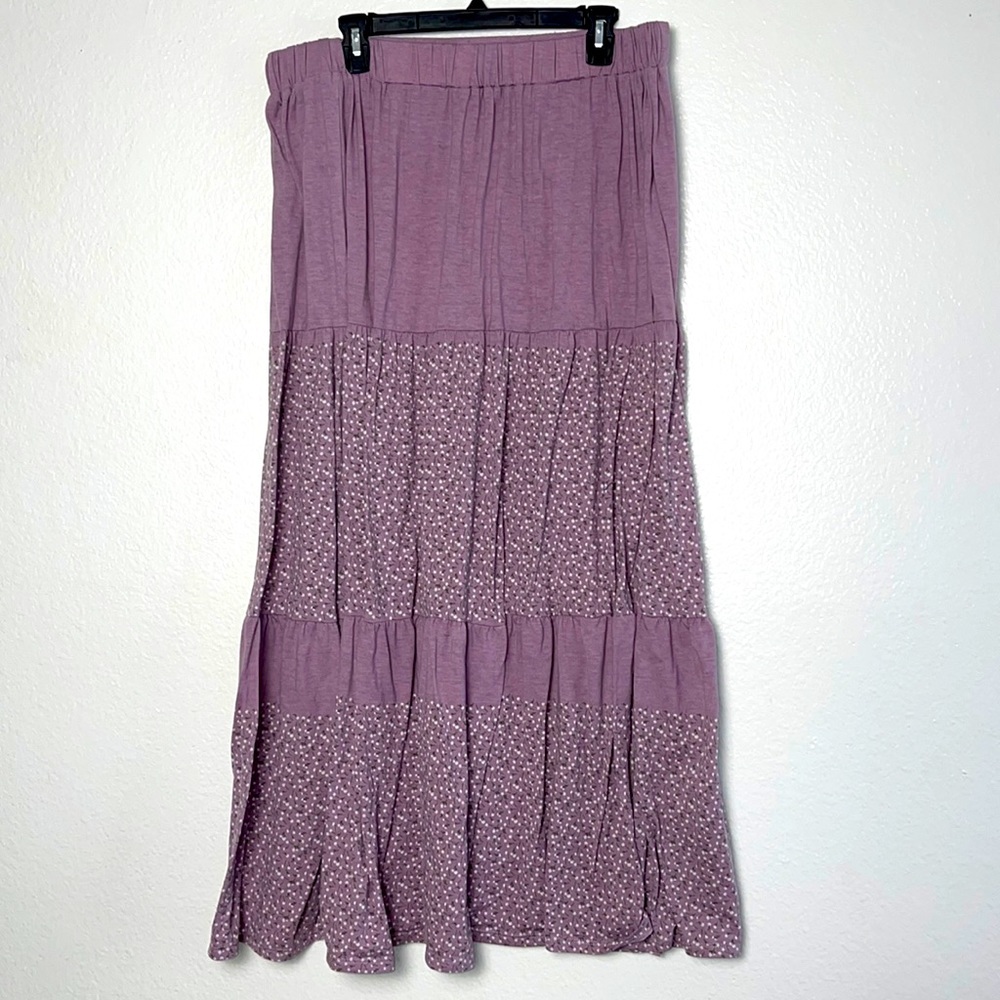 LulaRoe Floral Skirt 2XL Purple